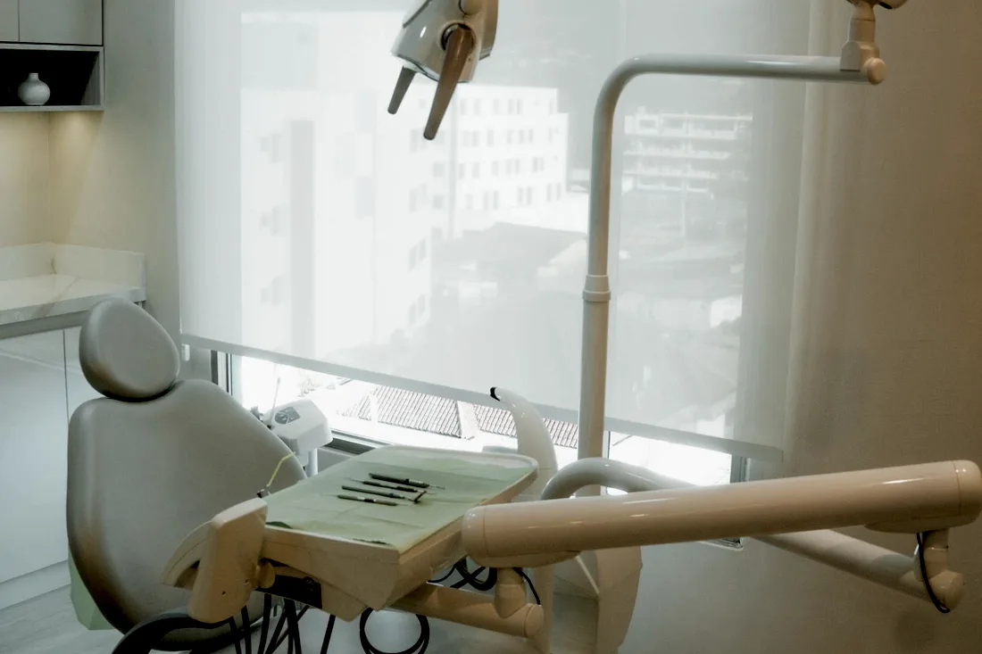 A bright, modern dental treatment room in a local practice